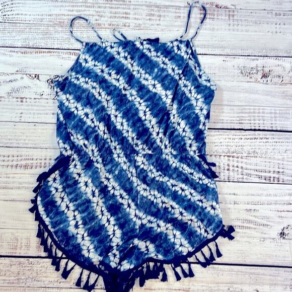 Victoria’s Secret Blue Tie-Dye Tassel Romper size Large - Picture 4 of 6